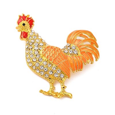 Zinc Alloy Crystal Rhinestone Enamel Brooch JEWB-U010-02G-02-1