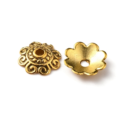 Tibetan Style Alloy Bead Caps FIND-WH0116-06B-AG-1