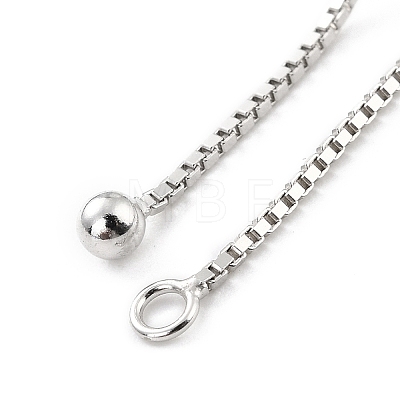 925 Sterling Silver Box Chain with Stop Beads and Loops STER-Z001-110S-1