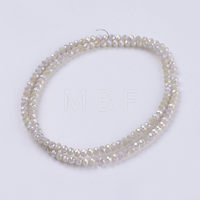 Electroplate Glass Beads Strands GLAA-F077-FR03-1