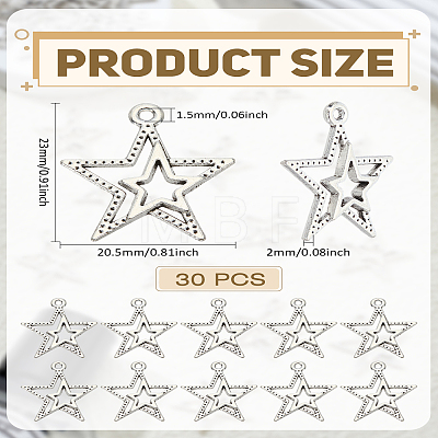 30Pcs Tibetan Style Alloy Pendants FIND-LP0004-66-1