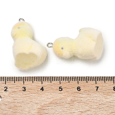 Flocking Opaque Resin Pendants RESI-F064-A12-1