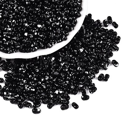 Picasso Spray Painted Glass Seed Beads SEED-T006-04-37-1