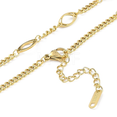 Ion Plating(IP) 304 Stainless Steel Oval Link Chain Necklaces for Women NJEW-K276-04C-G-1