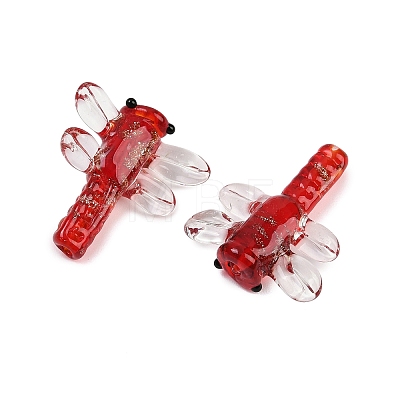 Transparent Lampwork Beads FOIL-I017-01D-1