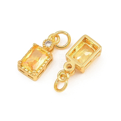 Brass Pave Cubic Zirconia Charms CU-CBA3D67-07G-02-1