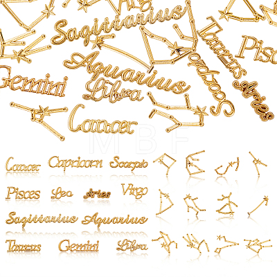 Twelve Constellations Alloy Cabochons DIY-CJ0001-29-1