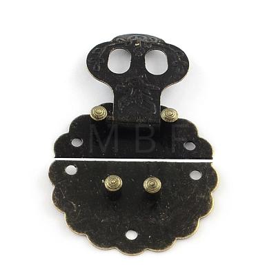 Wooden Box Lock Catch Clasps IFIN-R203-46AB-1