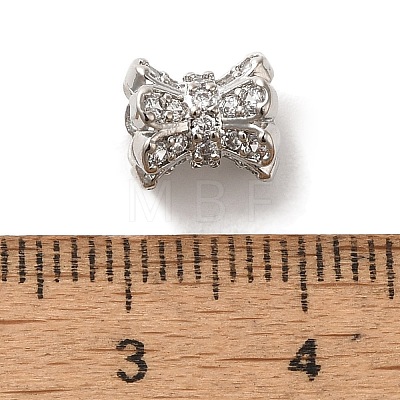 Brass Micro Pave Cubic Zirconia Beads KK-C072-07P-1