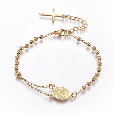 201 Stainless Steel Charm Bracelets X-BJEW-P258-15G-1