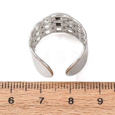 304 Stainless Steel Cable Chain Cuff Ring Components SA-CBA94B1-01P-01-1