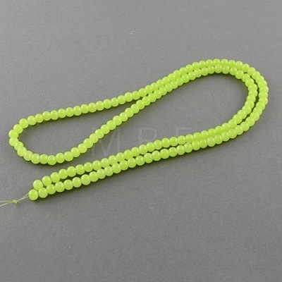 Imitation Jade Glass Round Beads Strands X-DGLA-S076-8mm-03-1