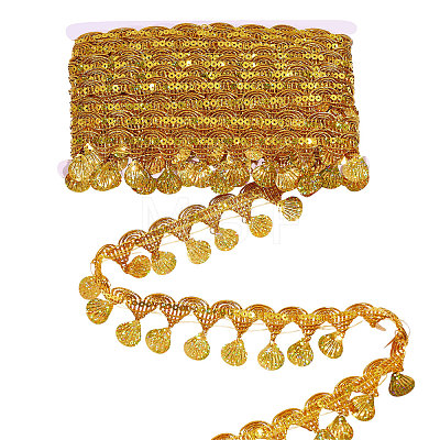 Polyester Metallic Thread Lace Tassel Ribbons OCOR-WH0108-42A-1