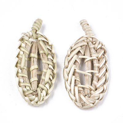 Handmade Reed Cane/Rattan Woven Pendants X-WOVE-T006-052-1