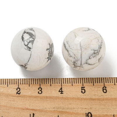 Natural Howlite Round Ball Figurines Statues for Home Office Desktop Decoration G-P532-02A-27-1