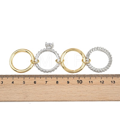 Brass Micro Pave Cubic Zirconia Plain Band Finger Rings for Women RJEW-P160-01F-G01-1