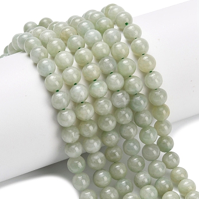 Natural Myanmar Jade/Burmese Jade Beads Strands G-L642-B11-6mm-1