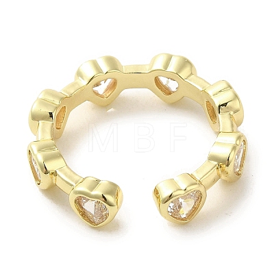 Brass Micro Pave Cubic Zirconia Rings for Women RJEW-E295-42G-02-1