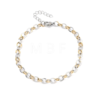 304 Stainless Steel Rolo Chain Bracelets for Women BJEW-Z152-01GP-1
