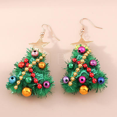 Christmas Plastic & Acrylic & Resin & Alloy Dangle Earrings FS-WG9688C-01-1