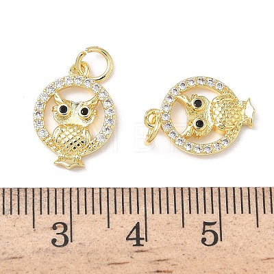 Brass Micro Pave Cubic Zirconia Pendants KK-L253-09G-1