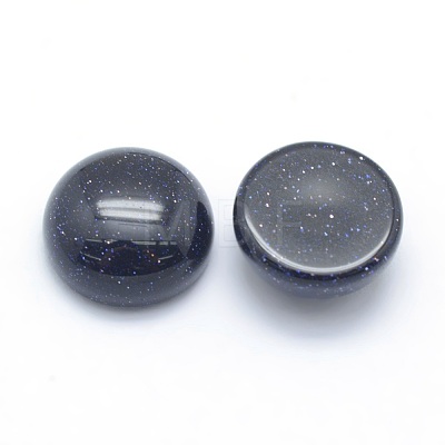 Synthetic Blue Goldstone Cabochons G-P393-R22-10MM-1