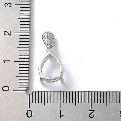 Rhodium Plated Rack Plating 925 Sterling Silver Pendants Cabochon Settings STER-NH0001-49C-P-1