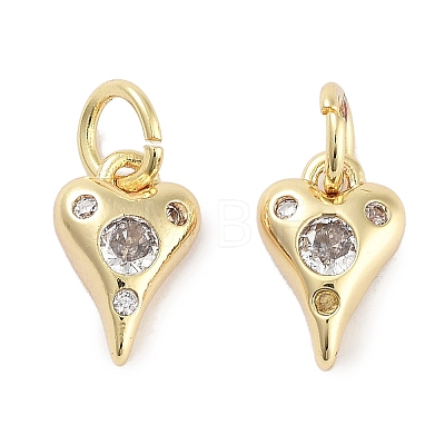 Brass Micro Pave Cubic Zirconia Charms KK-C051-06G-01-1