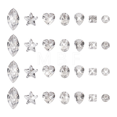 Craftdady 7 Style Cubic Zirconia Cabochons ZIRC-CD0001-07-1