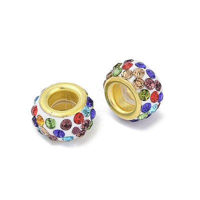 Alloy Rhinestone Clay Pave Beads ALRI-D300-04G-06-1