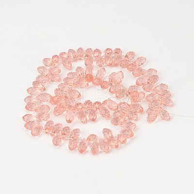 Faceted Teardrop Glass Beads Strands X-GLAA-J068-01-1