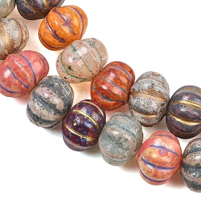 Painted Glass Beads GL-CBA4370-09-1