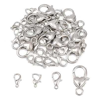 40Pcs 4 Styles Zinc Alloy Lobster Claw Clasps FIND-YW0012-93-1