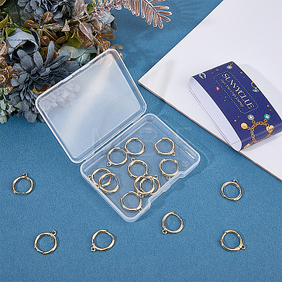 20Pcs Brass Huggie Hoop Earrings Findings KK-SC0008-06-1