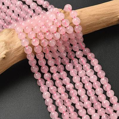 Pink Color Natural Madagascar Rose Quartz Beads Strands G-D654-6mm-1