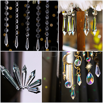 20Pcs 4 Styles Transparent Glass Pendants GLAA-SP0001-79-1