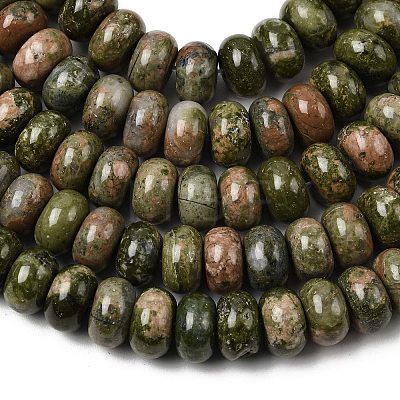 Natural Unakite Beads Strands G-A280-A20-02-1