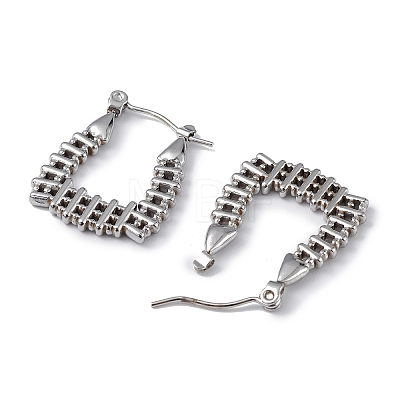 Non-Tarnish 304 Stainless Steel Rectangle Hoop Earrings for Women EJEW-I284-03P-1