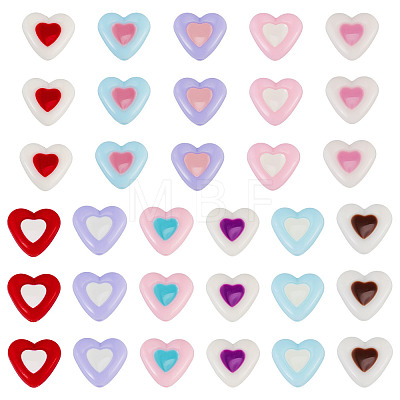 55Pcs 11 Colors Opaque Acrylic Beads OACR-TA0004-79-1