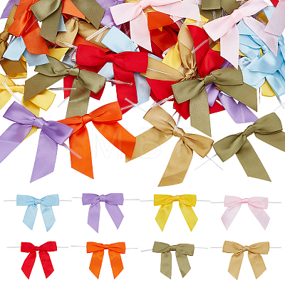 80Pcs 8 Styles Polyester Bowknot for Gift Box Packing Decorations DIY-ME0001-78-1
