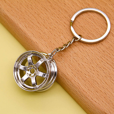 Alloy Imitation Tyre Keychain KEYC-PW0002-072C-1