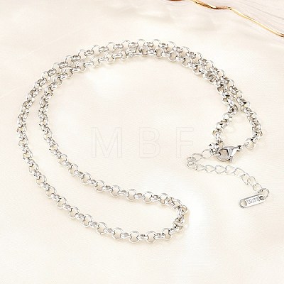 5MM 304 Stainless Steel Rolo Chain Necklaces for Men Women NJEW-H093-07B-P-1