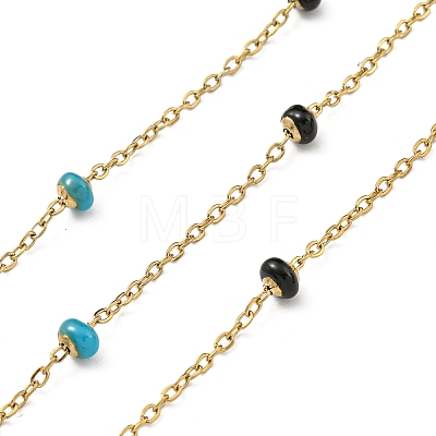 304 Stainless Steel Enamel Link Chains AJEW-Z028-09G-08-1
