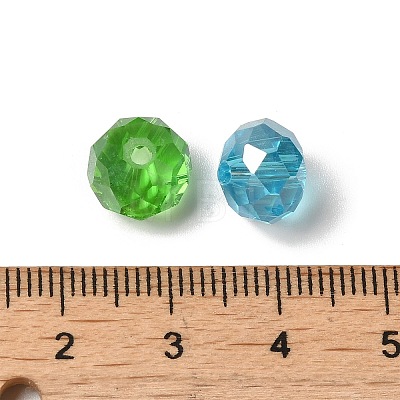Electroplate Faceted Rondelle AB Color Plated Transparent Glass Beads GLAA-R152-10mm-M2-1
