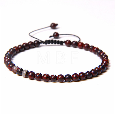 Adjustable Women's Bloodstone Beaded Bracelet CN3407-41-1