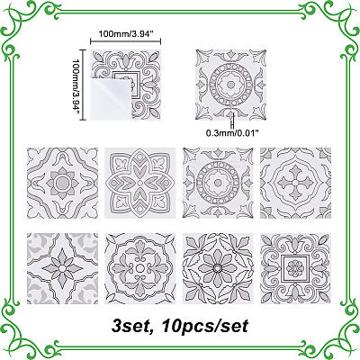 PVC Mandala Matte Floor Decorative Stickers AJEW-WH0332-39-1