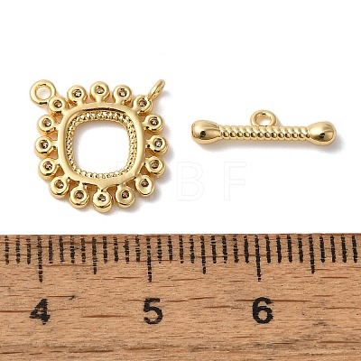 Brass Micro Pave Clear Cubic Zirconia Toggle Clasps KK-N254-68G-1