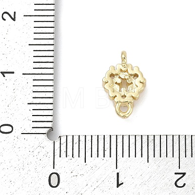 Brass Micro Pave Clear Cubic Zirconia Connector Charms KK-Z094-08G-01-1