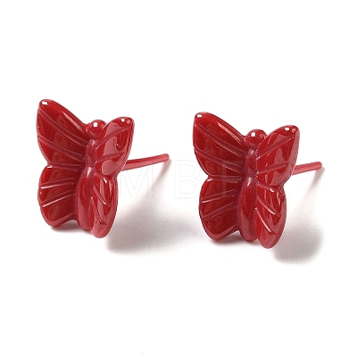 Hypoallergenic Bioceramics Zirconia Ceramic Butterfly Stud Earrings EJEW-C065-01-1