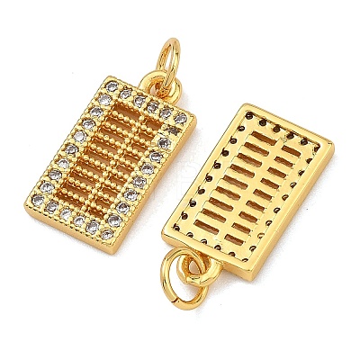 Brass Micro Pave Clear Cubic Zirconia Charms KK-F941-12G-1